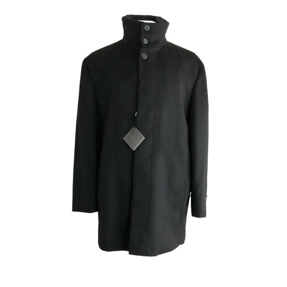 J. Ferrar Jacket Men Size M Black Long Sleeve Wool Blend Button Front - Picture 1 of 16